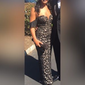 Bariano Emma Lace Long Column Dress